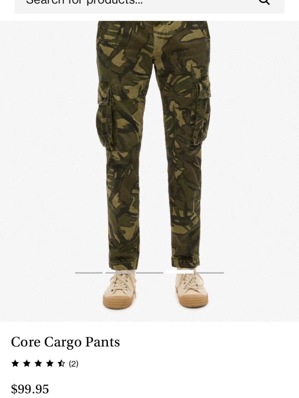 Superdry Mens Camouflage Cargo Pants - Olive/Brown Camo - Picture 7 of 8